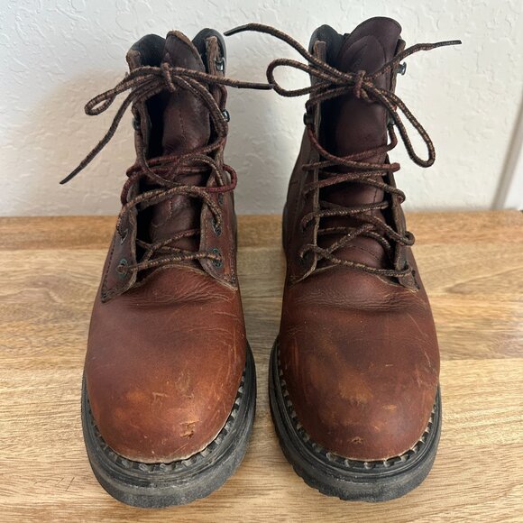 RED WING Women's 8.5 Sturdy Leather Steel Toe Safety Boots Ankle Support - Picture 3 of 11